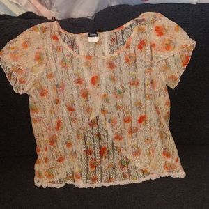 Vanity. Floral. See through top. Size medium.